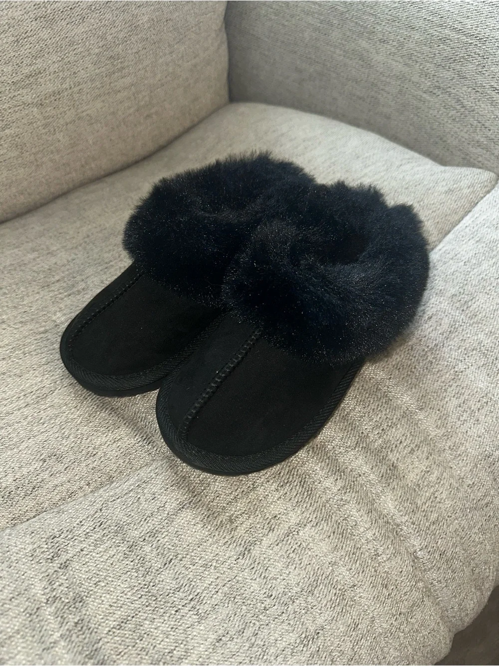 Target Black Kids Faux Fur Slip-On Slippers